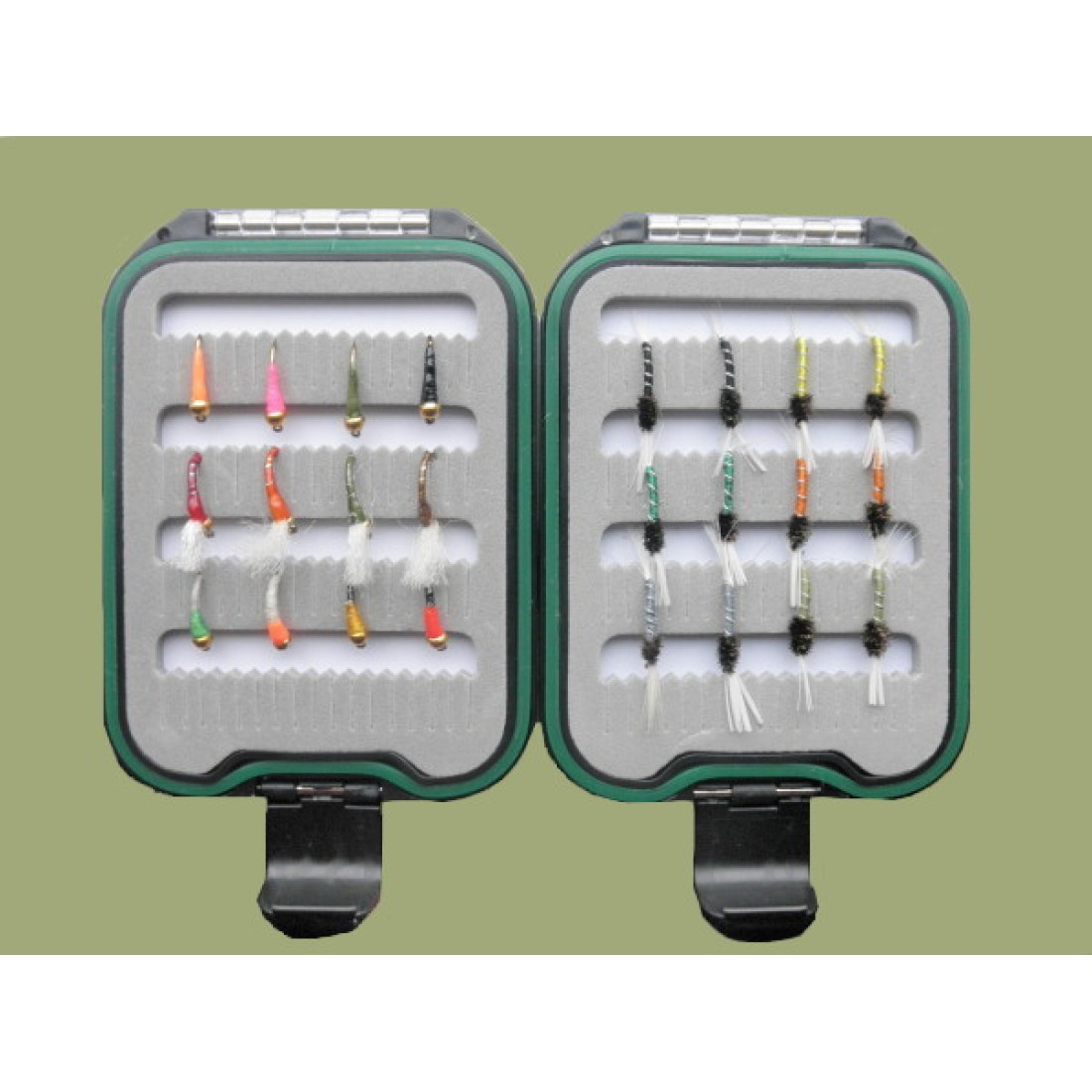 3 Buzzer Top Hat Per Pesca Alla Trota – Esche Verdi Con Flash, Misura 12, Fatte In UK